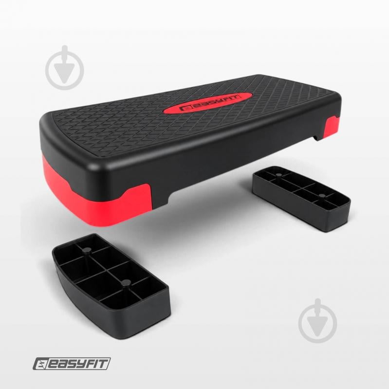 Степ-платформа EasyFit 2-ступінчаста чорний з червоним - фото 3