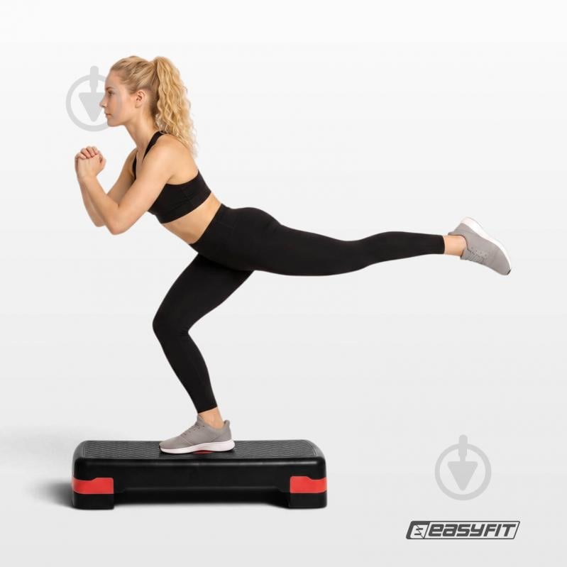Степ-платформа EasyFit 2-ступінчаста чорний з червоним - фото 8