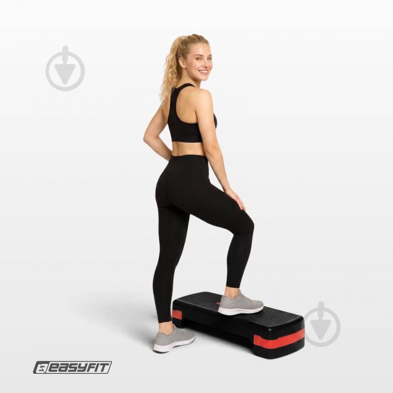 Степ-платформа EasyFit 2-ступінчаста чорний з червоним - фото 10