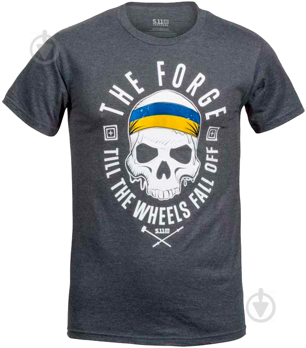 Футболка 5.11 Tactical THE FORGE UKRAINIAN FLAG TEE р.XL (41229UKR) р. XL [035] Charcoal Heather - фото 1