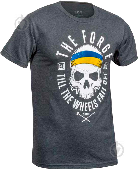 Футболка 5.11 Tactical THE FORGE UKRAINIAN FLAG TEE р.XL (41229UKR) р. XL [035] Charcoal Heather - фото 2