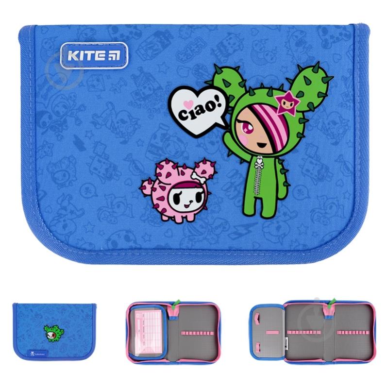 Пенал tokidoki 621 1 відворот KITE блакитний - фото 1