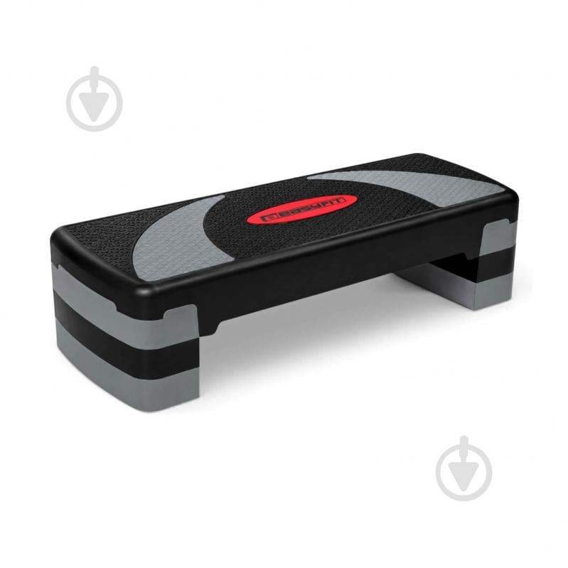 Степ-платформа EasyFit Step-B 3-ступенчастая черный-серый - фото 1