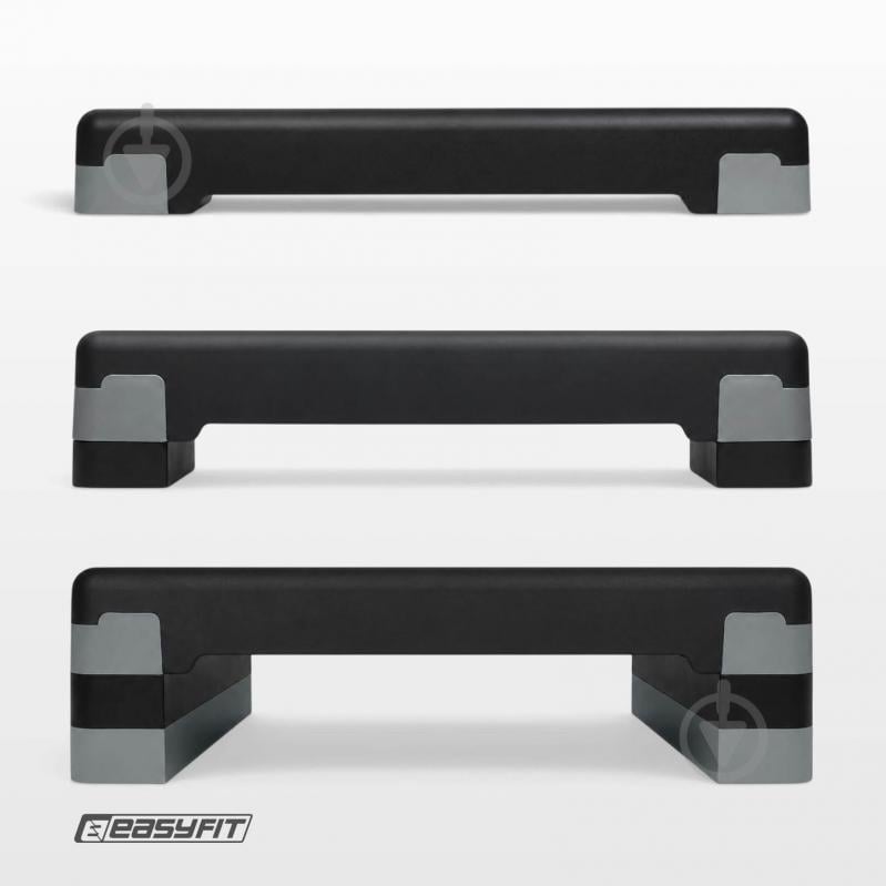 Степ-платформа EasyFit Step-B 3-ступенчастая черный-серый - фото 4