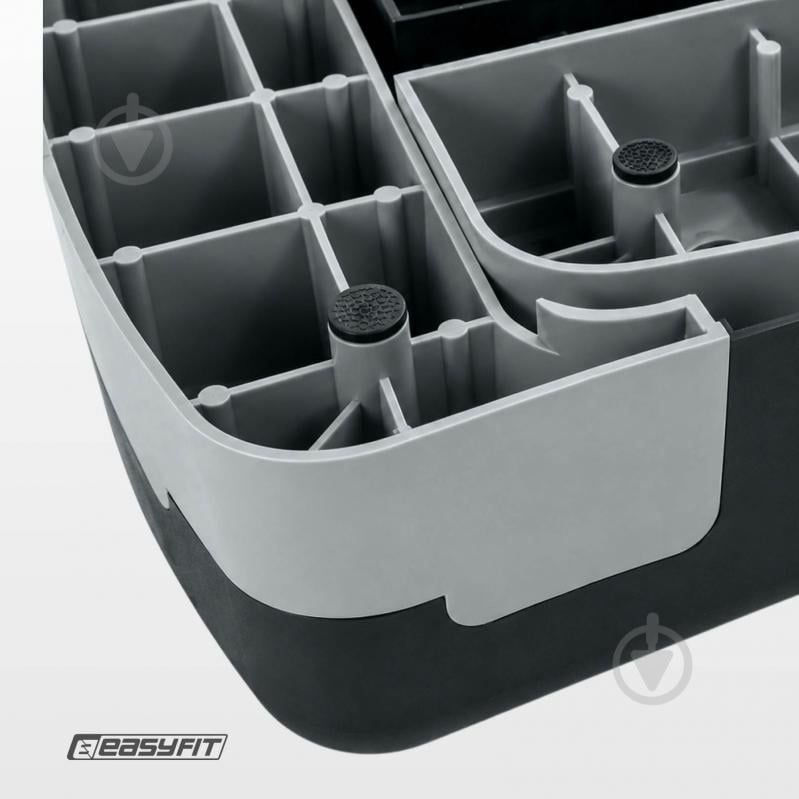 Степ-платформа EasyFit Step-B 3-ступенчастая черный-серый - фото 6