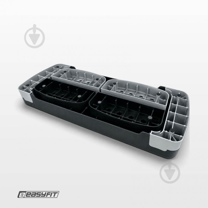 Степ-платформа EasyFit Step-B 3-ступенчастая черный-серый - фото 7