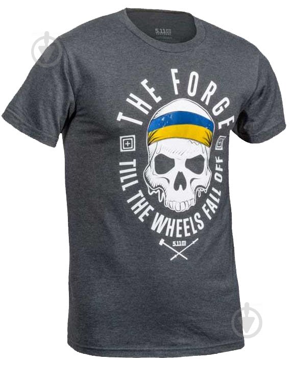 Футболка 5.11 Tactical THE FORGE UKRAINIAN FLAG TEE (лімітована серія) р.L р. L [035] Charcoal Heather - фото 1