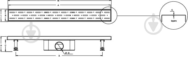 Линейный трап для душа Water House без фланца Classic Line 60 см - фото 9