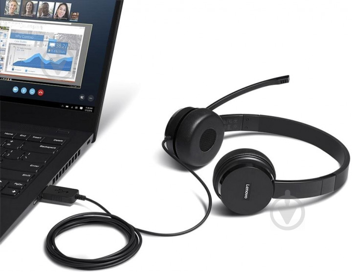 Навушники Lenovo 100 Stereo USB Headset black (4XD0X88524) - фото 3