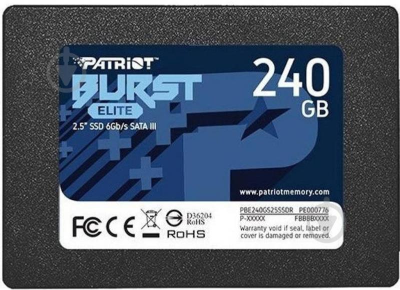 SSD-накопичувач Patriot Burst Elite 240GB 2,5" SATA QLC (PBE240GS25SSDR) - фото 1