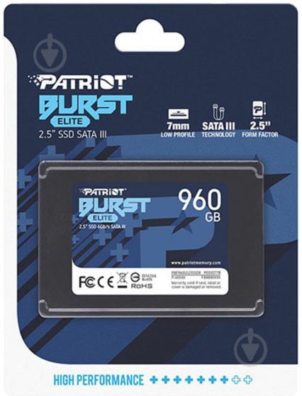 SSD-накопичувач Patriot Burst Elite 960GB 2,5" SATA QLC (PBE960GS25SSDR) - фото 3