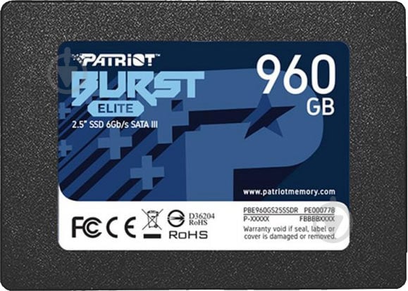 SSD-накопичувач Patriot Burst Elite 960GB 2,5" SATA QLC (PBE960GS25SSDR) - фото 1