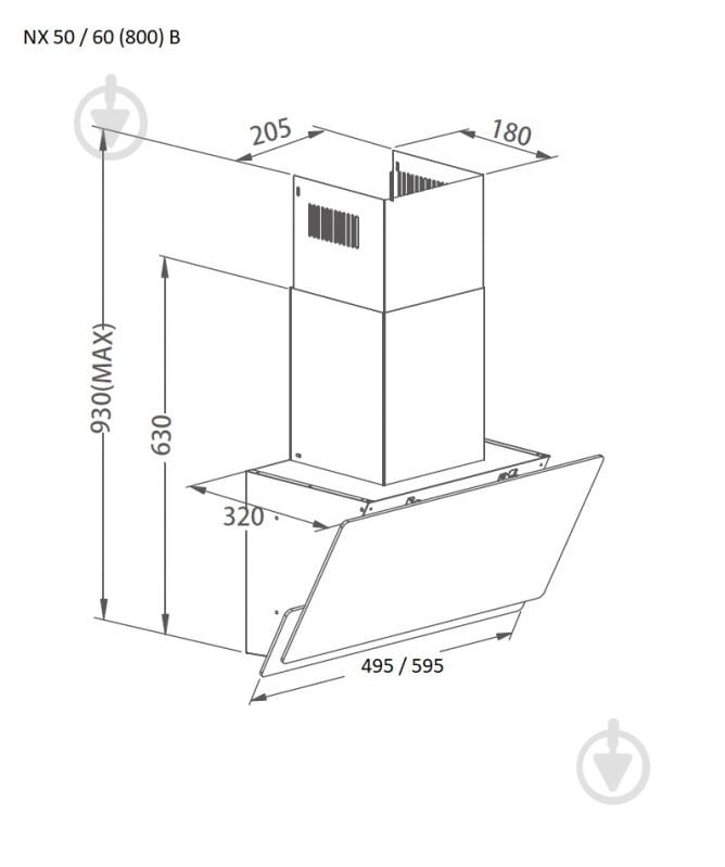 Вытяжка Pyramida NX 50 (800) B GBL - фото 8