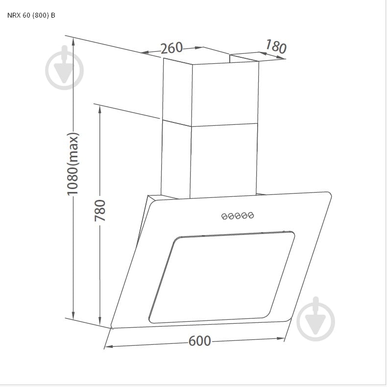 Вытяжка Pyramida NRX 60 (800) B GBL - фото 6