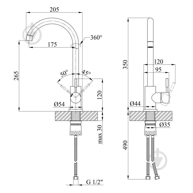 Смеситель для кухни Kroner KRP Edelstahl Klassisch - SCH035 - фото 2 Смеситель для кухни Kroner KRP Edelstahl Klassisch - SCH035 - фото 2
