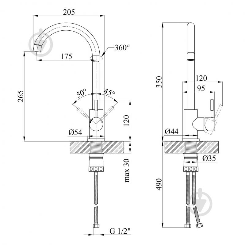 Змішувач для кухні Kroner KRP Edelstahl Klassisch - SCH035PVD - фото 3 Змішувач для кухні Kroner KRP Edelstahl Klassisch - SCH035PVD - фото 3