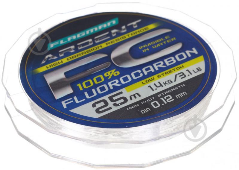 Волосінь Flagman Ardent Fluorocarbon 25м 0,12мм 1,4кг - фото 1