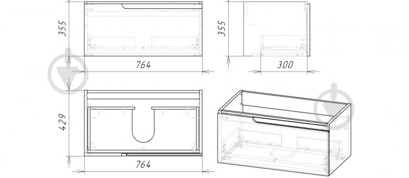 Тумба подвесная Сансервіс Неаполь 80 белая Como-80 - фото 2