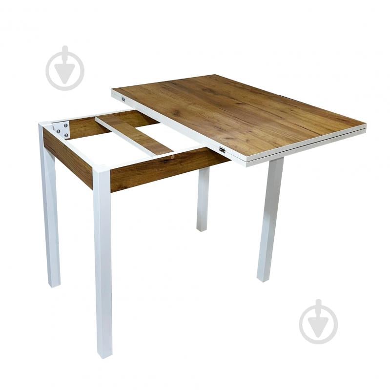 Стіл-трансформер 900(1200)x600x750мм дуб крафт золотий/білий - фото 2