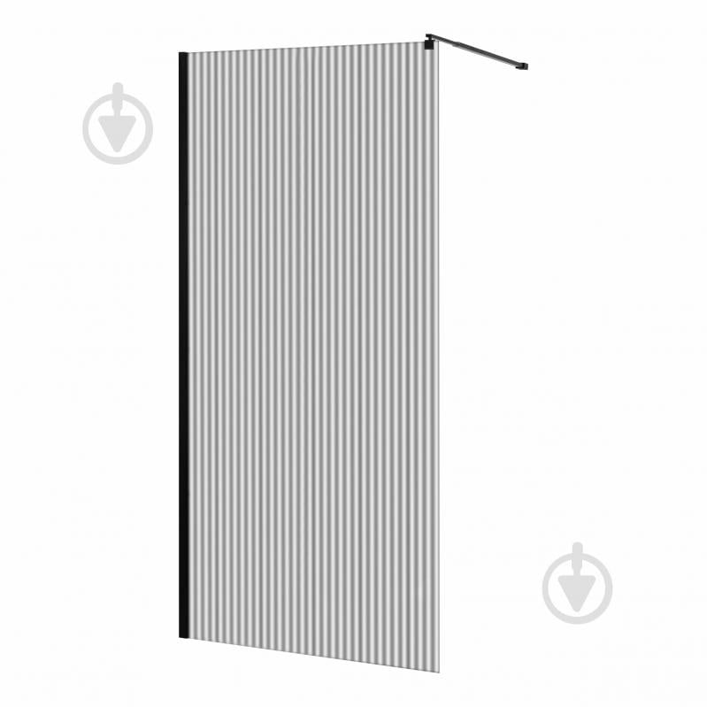 Стенка душевая Imprese Walk-in 100х200см, стекло рефленное mavat, проф. черный мат - фото 1