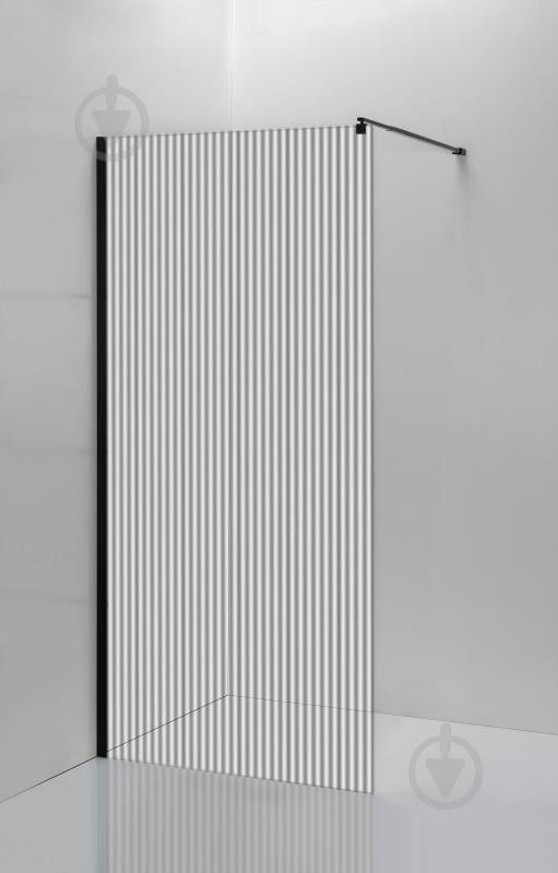 Стенка душевая Imprese Walk-in 100х200см, стекло рефленное mavat, проф. черный мат - фото 3