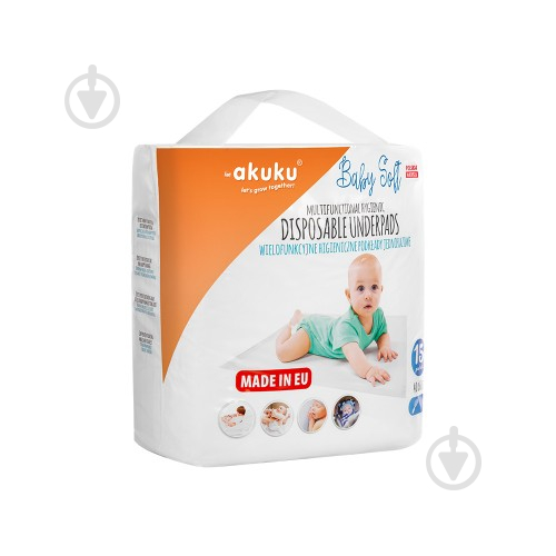 Пелюшка Akuku Baby Soft 40x60 см білий A0500 - фото 2