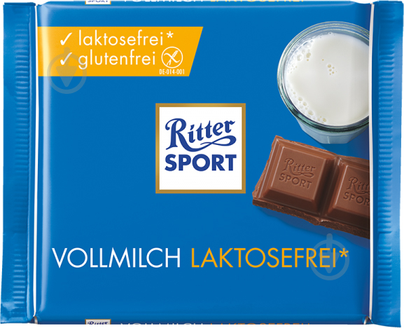 Молочний шоколад Ritter Sport Безлактозний 100 г - фото 1