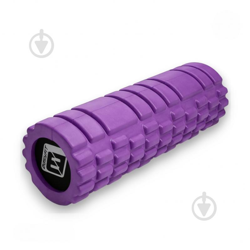 Валик массажный EasyFit Solid Grid Roller Mini 30 см фиолетовый - фото 1