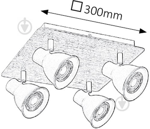 Спот Rabalux Mac 5905 4x35 Вт GU10 чорний/бук - фото 3