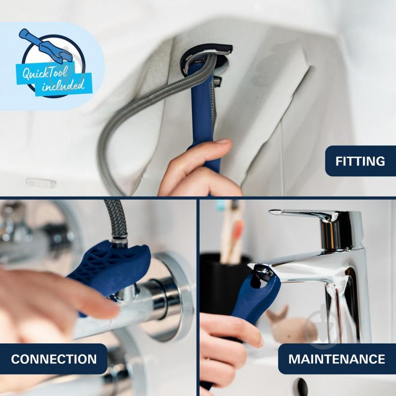 Змішувач для умивальника Grohe QuickFix Dice S-Size 1018562430 з донним клапаном - фото 6 Змішувач для умивальника Grohe QuickFix Dice S-Size 1018562430 з донним клапаном - фото 6