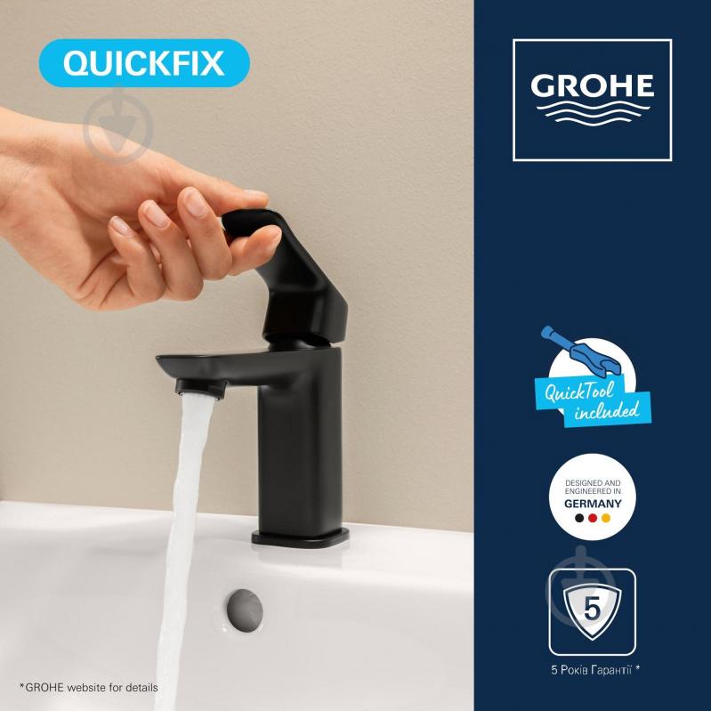 Змішувач для умивальника Grohe QuickFix Dice S-Size 1018562430 з донним клапаном - фото 5 Змішувач для умивальника Grohe QuickFix Dice S-Size 1018562430 з донним клапаном - фото 5