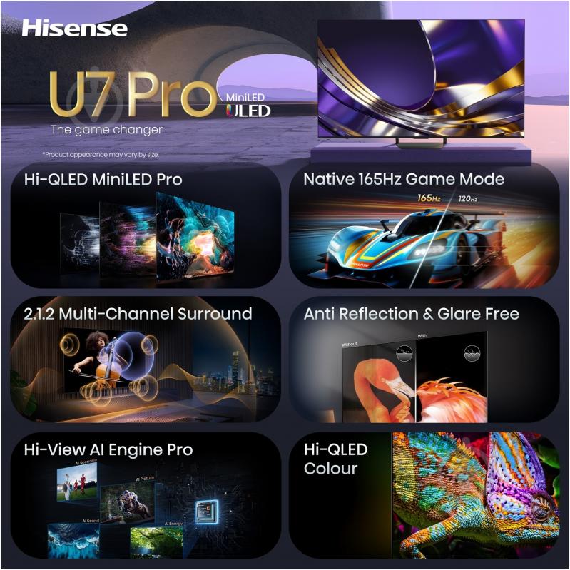 Телевізор Hisense 20018706 55″ 55U7S PRO - фото 9 Телевізор Hisense 20018706 55″ 55U7S PRO - фото 9