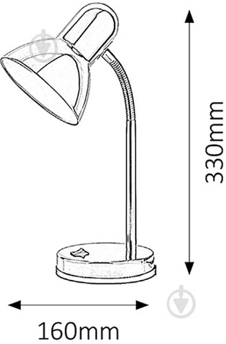 Настольная лампа офисная Rabalux Clark 4255 1x40 Вт E27 хром - фото 2