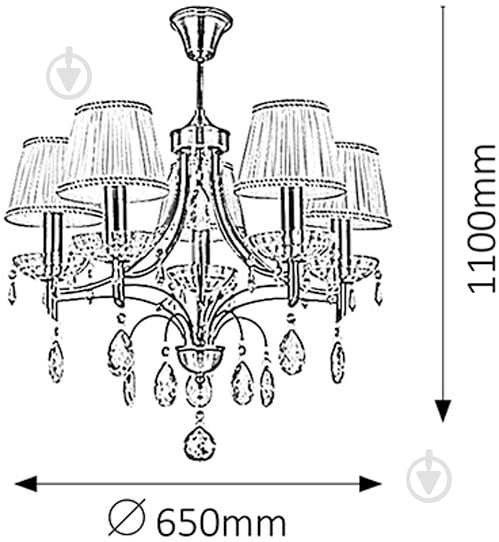 Люстра підвісна Rabalux Claudia 7279 5x40 Вт E14 бронза - фото 3