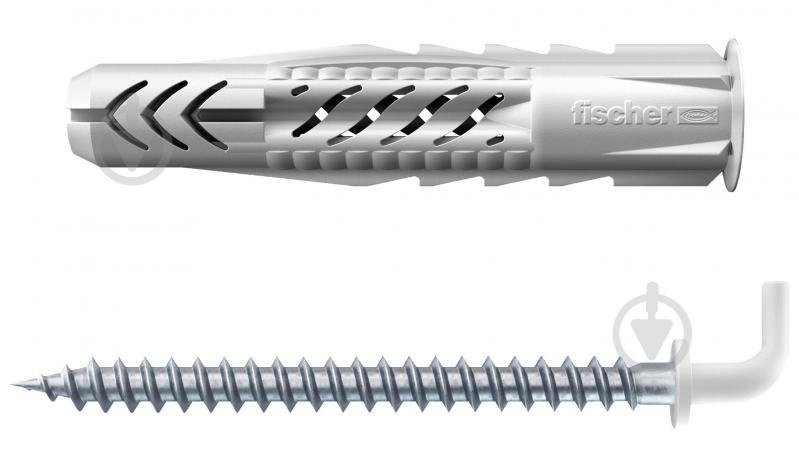 Дюбель универсальный дюбель UX 8x50 с буртом с L-гаком fischer 8x50 мм 2 шт. (94628) - фото 1