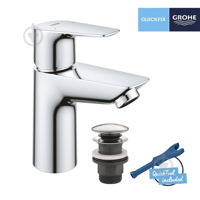 Змішувач для умивальника Grohe QuickFix Start Edge S-Size 23898001 з донним клапаном - фото 3 Змішувач для умивальника Grohe QuickFix Start Edge S-Size 23898001 з донним клапаном - фото 3