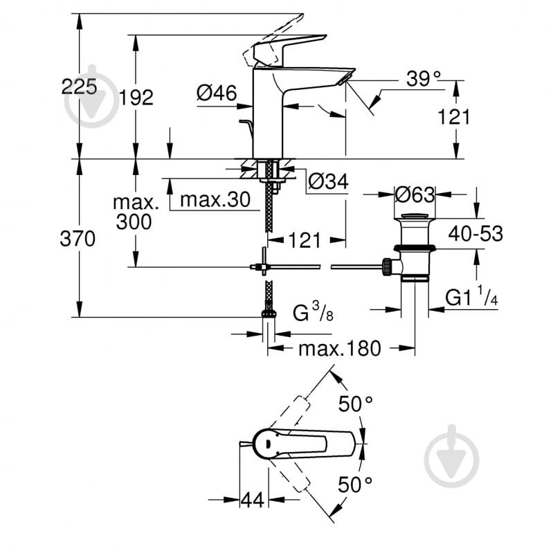 Змішувач для умивальника Grohe QuickFix Start M-Size 23455002 - фото 2 Змішувач для умивальника Grohe QuickFix Start M-Size 23455002 - фото 2
