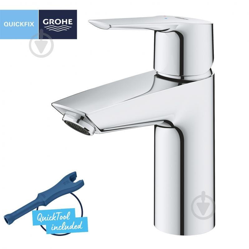Змішувач для умивальника Grohe QuickFix Start S-Size 23551002 з донним клапаном - фото 3 Змішувач для умивальника Grohe QuickFix Start S-Size 23551002 з донним клапаном - фото 3