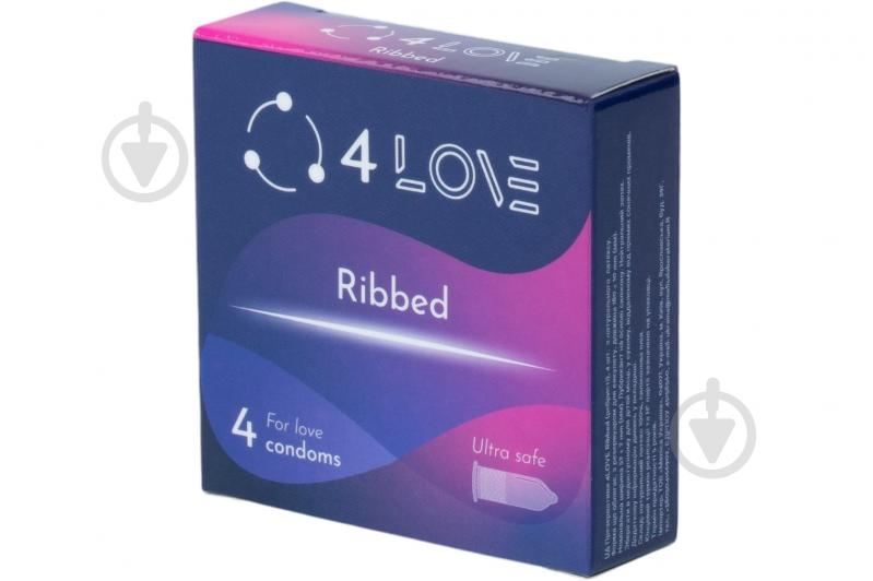 Презервативи 4LOVE Ribbed 4 шт. - фото 1