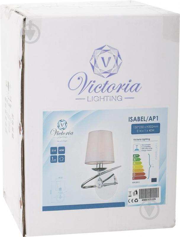 Бра Victoria Lighting 1x40 Вт E14 хром Isabel/AP1 - фото 4