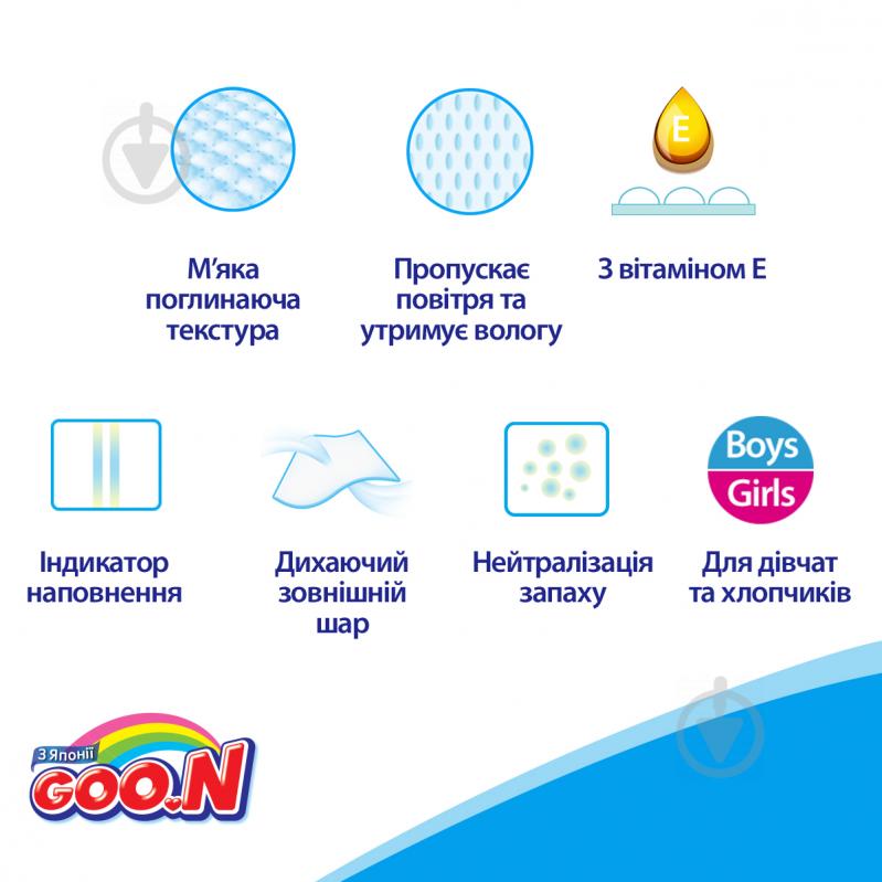 Підгузки Goo.N на липучках S 4-8 кг 84 шт. - фото 2