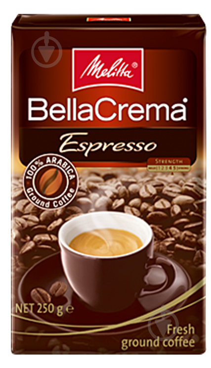 Кава мелена Melitta BellaCrema Espresso 100% арабіка 250 г - фото 1