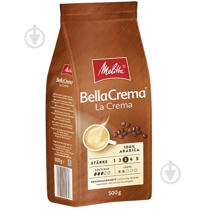 Кофе в зернах Melitta BellaCrema LaCrema 100% арабика 500 г - фото 1