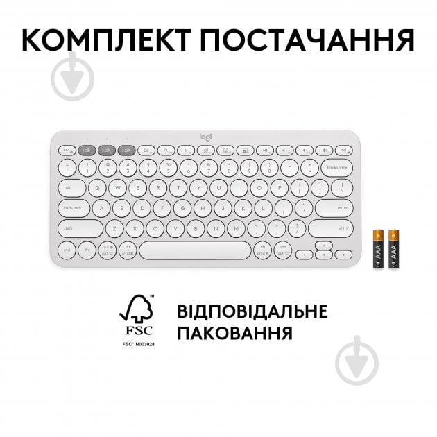 Клавиатура беспроводная Logitech Pebble Keys 2 K380s (L920-011852) tonal white - фото 8