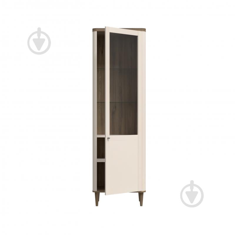 Шафа-вітрина Forte Meble 1d LACETTI 2005х604х412 мм дуб валенсія / бежевий - фото 4 Шафа-вітрина Forte Meble 1d LACETTI 2005х604х412 мм дуб валенсія / бежевий - фото 4