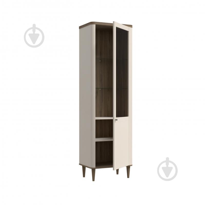 Шафа-вітрина Forte Meble 1d LACETTI 2005х604х412 мм дуб валенсія / бежевий - фото 3 Шафа-вітрина Forte Meble 1d LACETTI 2005х604х412 мм дуб валенсія / бежевий - фото 3