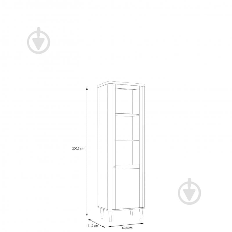 Шафа-вітрина Forte Meble 1d LACETTI 2005х604х412 мм дуб валенсія / бежевий - фото 7 Шафа-вітрина Forte Meble 1d LACETTI 2005х604х412 мм дуб валенсія / бежевий - фото 7