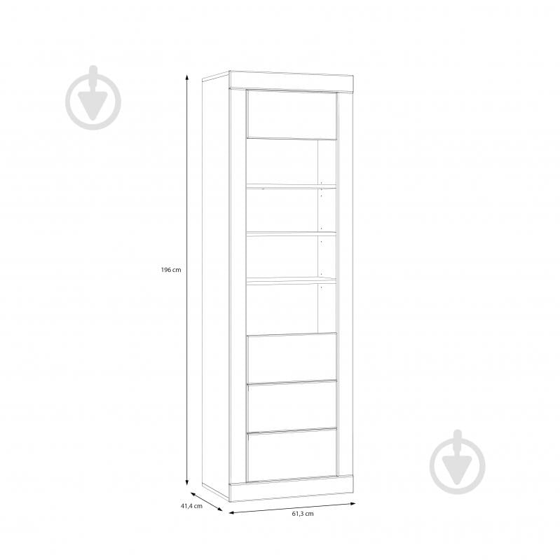 Шафа-вітрина Forte Meble 1d2s LEFKADAS 1960х613х414 мм білий / білий - фото 8 Шафа-вітрина Forte Meble 1d2s LEFKADAS 1960х613х414 мм білий / білий - фото 8