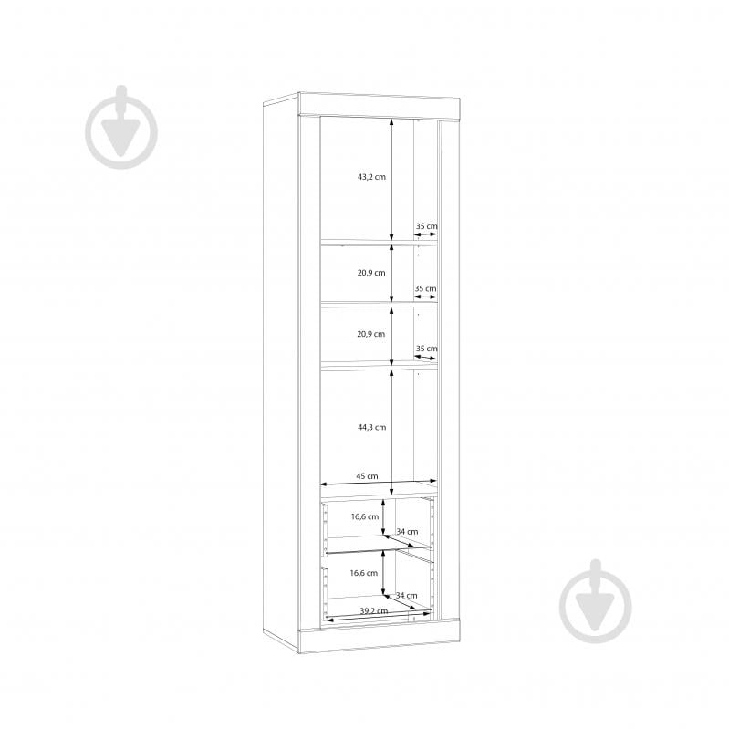 Шафа-вітрина Forte Meble 1d2s LEFKADAS 1960х613х414 мм білий / білий - фото 7 Шафа-вітрина Forte Meble 1d2s LEFKADAS 1960х613х414 мм білий / білий - фото 7