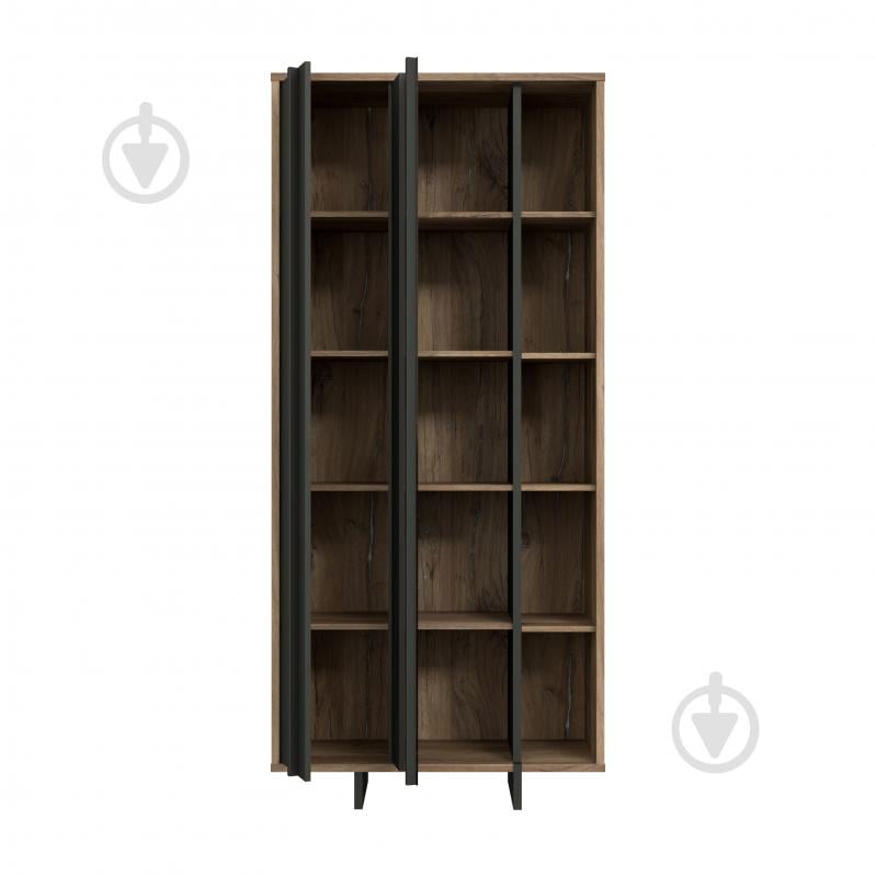 Шафа-вітрина Forte Meble JOKKAZ 1977х896х420 мм чорний / дуб флагстафф / чорний - фото 6 Шафа-вітрина Forte Meble JOKKAZ 1977х896х420 мм чорний / дуб флагстафф / чорний - фото 6